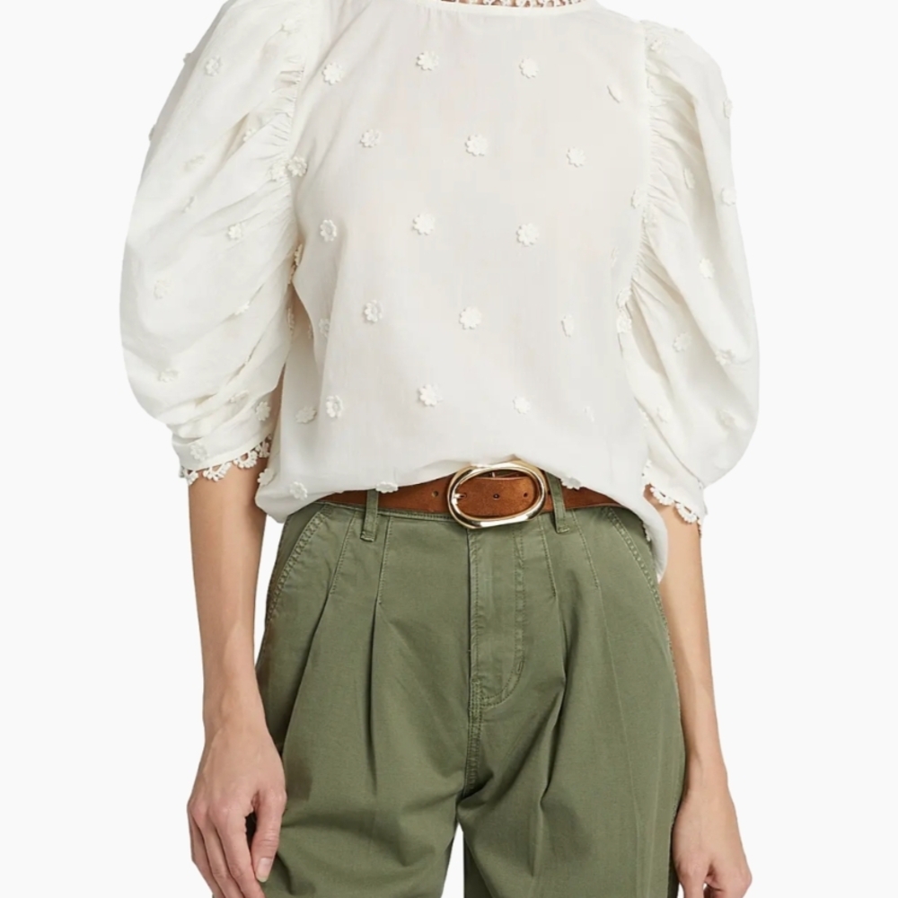 Elegant White Puff Sleeve Top